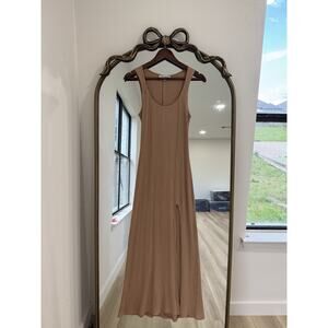 nude knit midi dress Sleeveless Rib Knit Midi Dress main image 1